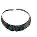 Gold plated Ankh with 3 Turquoise stones on a stainless choker